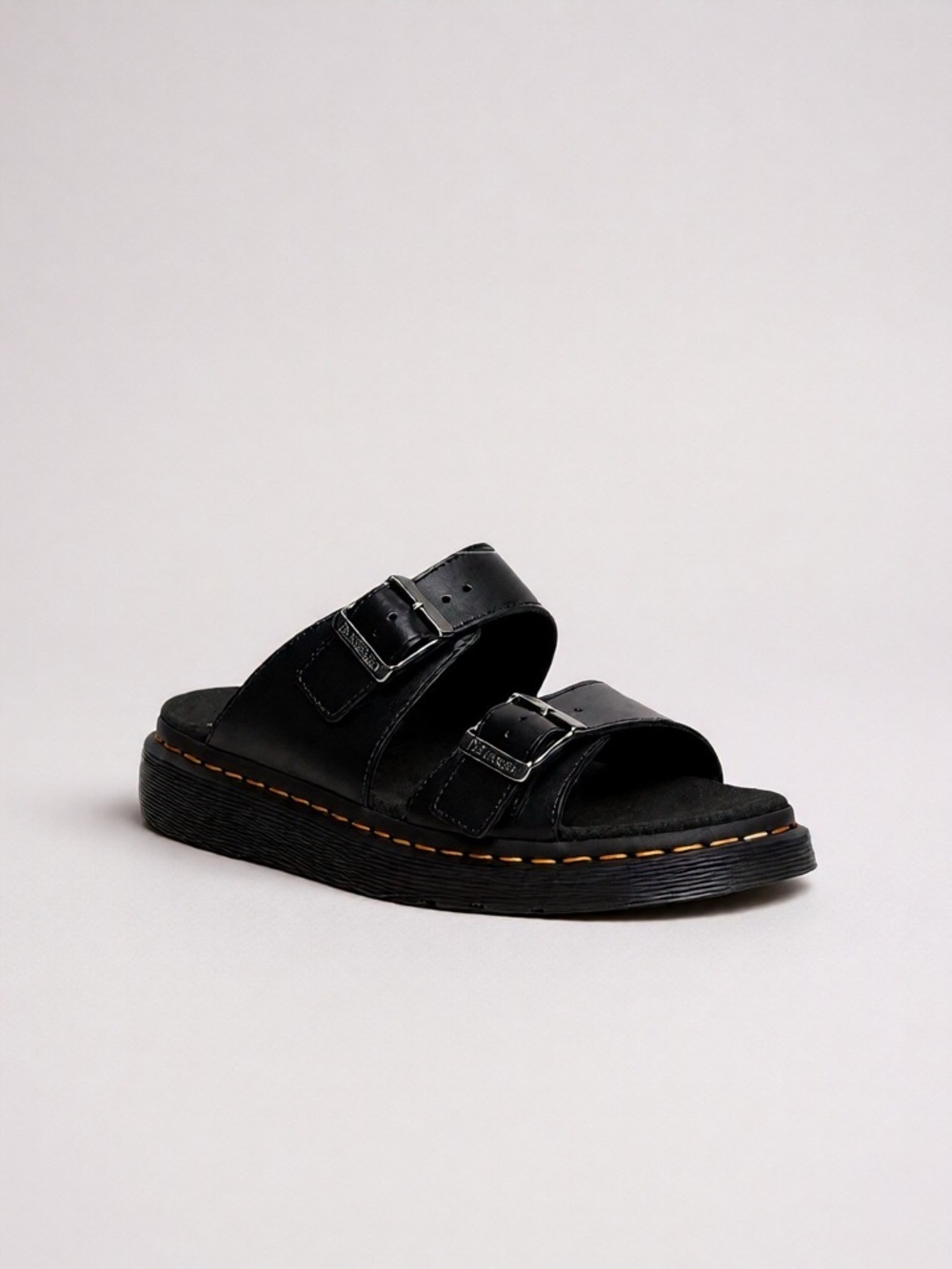 Dr Martens Voss Quad Black Leather Platform Sandals Size 10